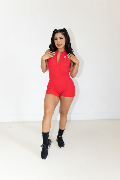 Cali Red Open Back Jumpsuit