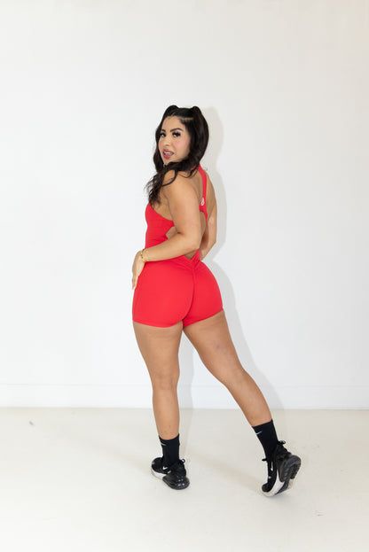 Cali Red Open Back Jumpsuit